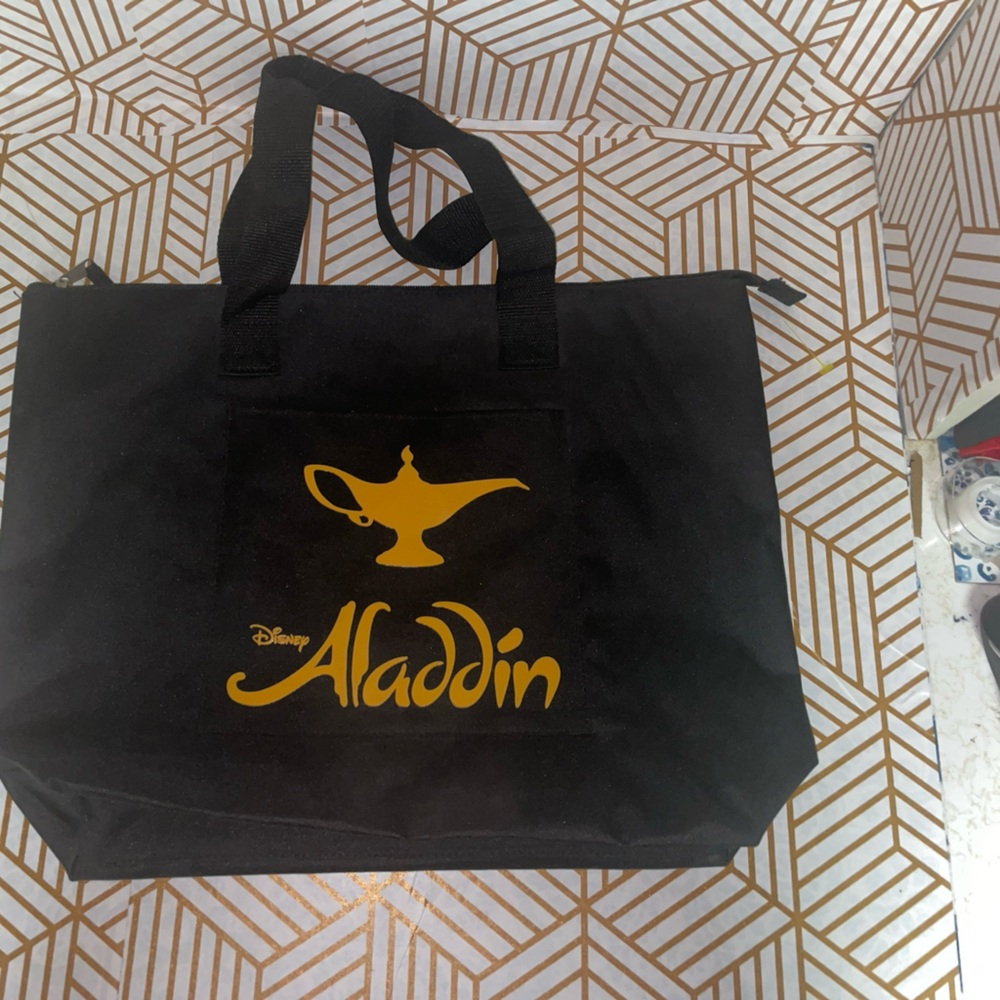 Disney Aladdin Broadway Musical Deluxe Canvas Tote Bag Presents Black